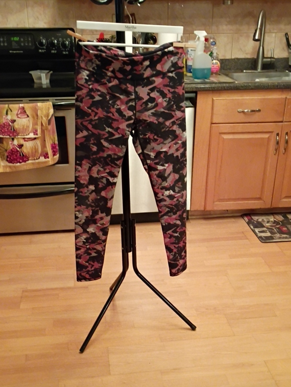 Fabletics Pink & Black Camo High-Rise Leggings